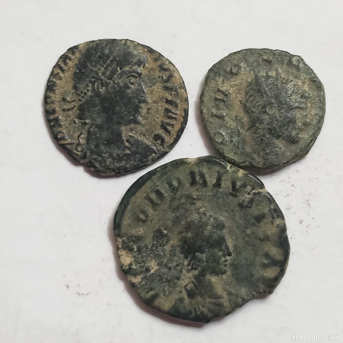 Monedas Imperio romano: Lote de monedas romanas del bajo imperio a clasificar,