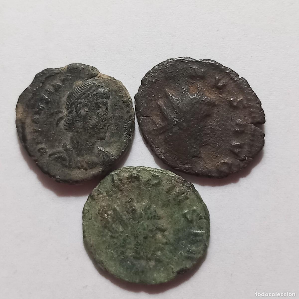 Monedas Imperio romano: Lote de monedas romanas del bajo imperio - Foto 1