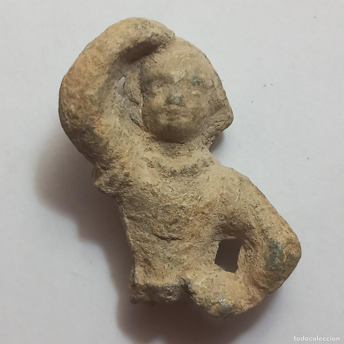 Monedas Imperio romano: Antigua figurita romana o medieval.