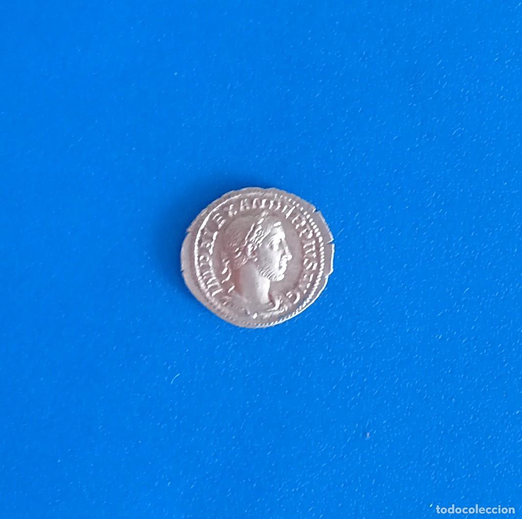 Monedas Imperio romano: DENARIO. ALEJANDRO SEVERO (222-235 D.C.) PESO: 2,38 GR. PLATA. DIAMETRO 20M/M
