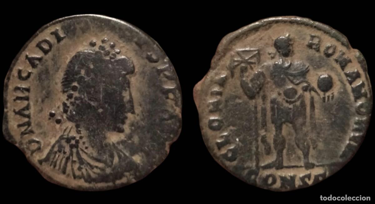 Monedas Imperio romano: Moneda romana ARCADIO 383 404 dC CONSTANTINOPOLIS. 1&deg; Oficina.
