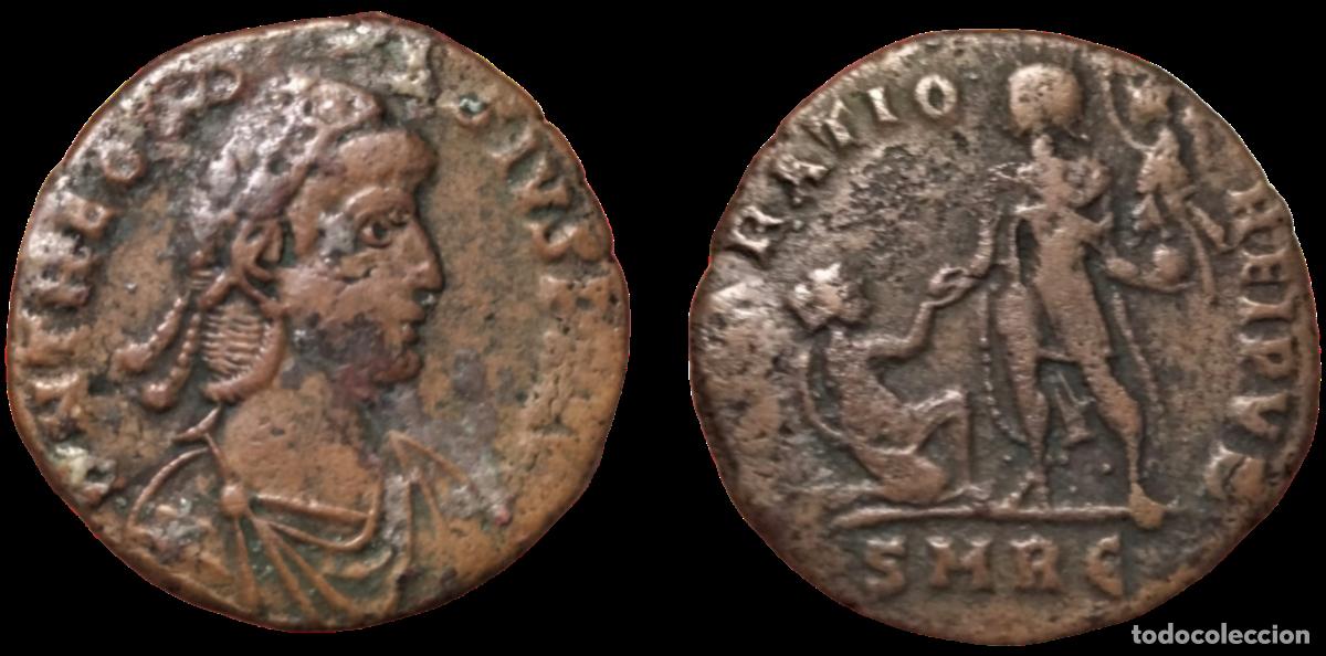 Monedas Imperio romano: Teodosio I (379-395) maiorina. REPARATIO REI PVB