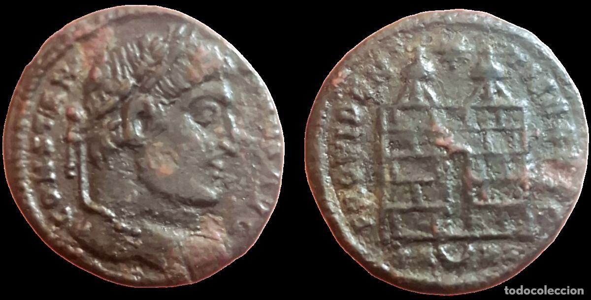 Monedas Imperio romano: FOLLIS CONSTANTINO I PUERTA DE CAMPAMENTO - Foto 1