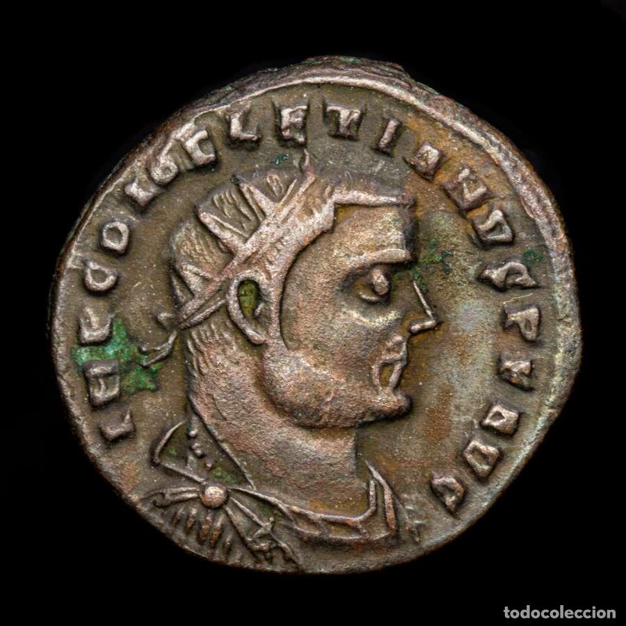 Monedas Imperio romano: Diocleciano. Follis radiado. Alejandria. CONCORDIA MILITVM &Delta; / ALE