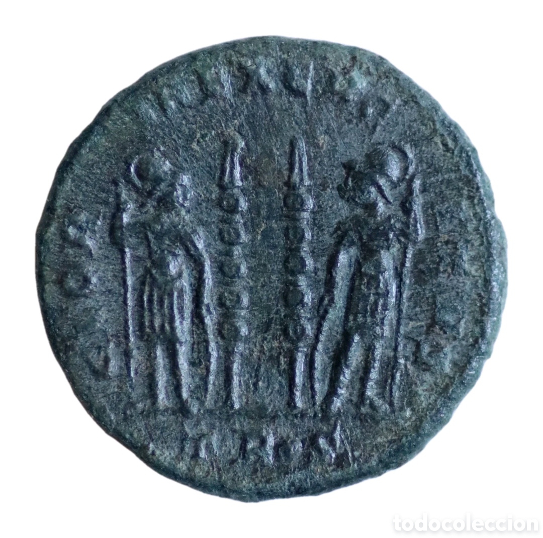 Monedas Imperio romano: FOLLIS CONSTANTINO I GLORIA EXERCITUS. TREVERIS TR.S 307-337 D.C.