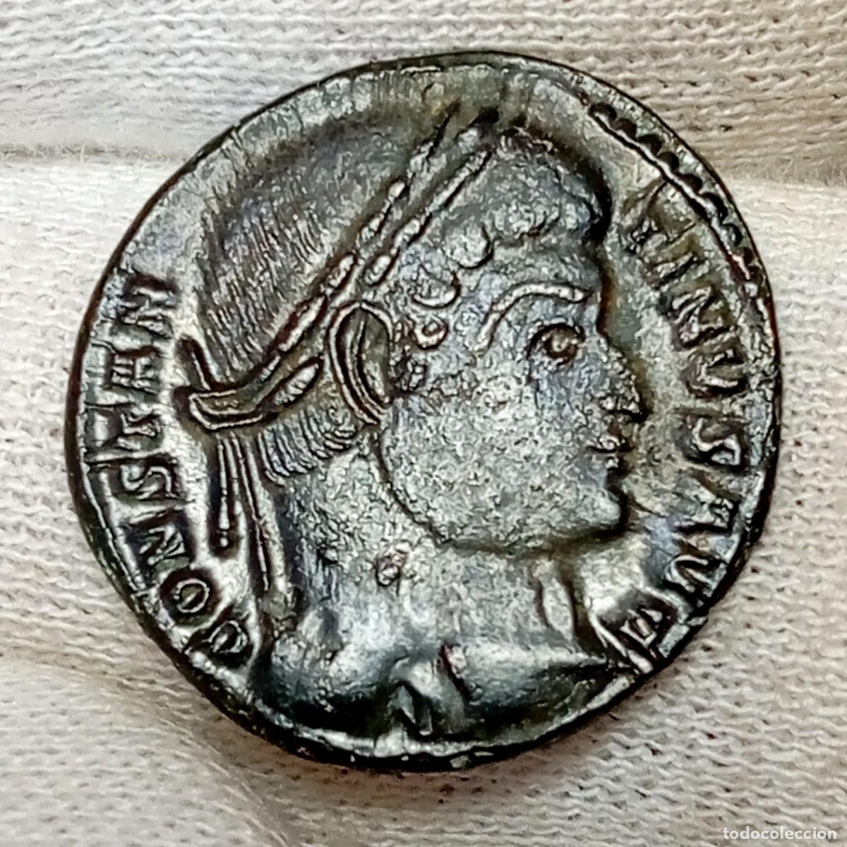 Monedas Imperio romano: ⚜️ BBG2 3. Follis reducido (centenional) Constantino el Grande, Nicomedia. PROVIDENTIAE. 2,91 g