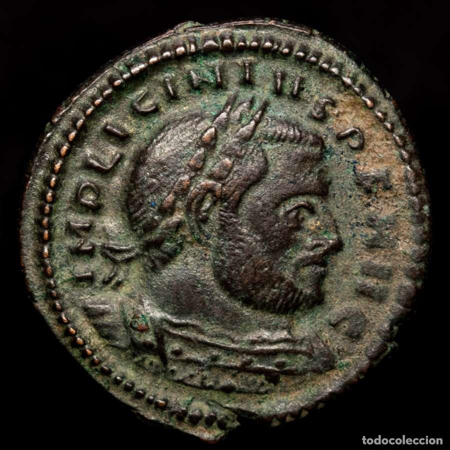Monedas Imperio romano: Licinio - 308-324 dC. Roma. &AElig; Follis. SOLI INVICTO COMITI R-F / R☆P