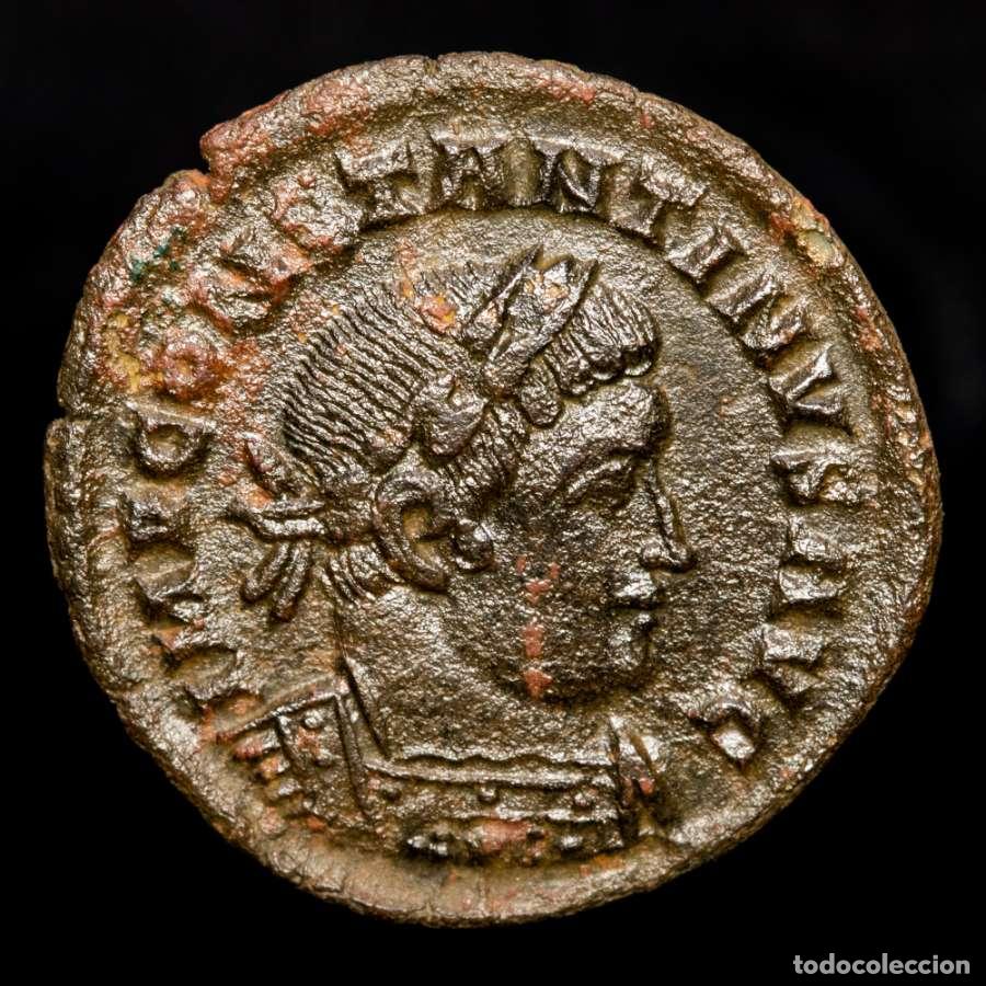 Monedas Imperio romano: Constantino I, follis. Londinum. SOLI INVICTO COMITI - S/F. PLN****