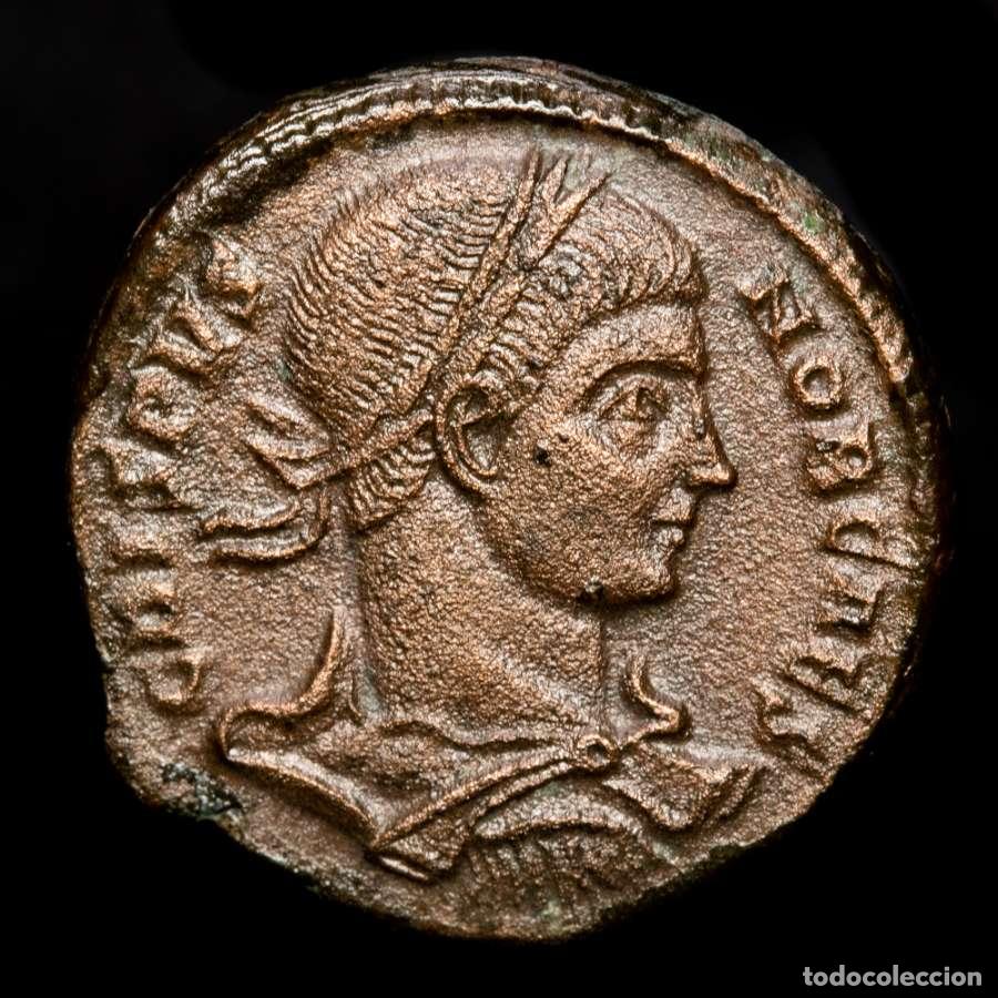 Monedas Imperio romano: Crispo (317-326 dC) follis. Aquileia CAESARVM NOSTRORVM VOT X - AQS