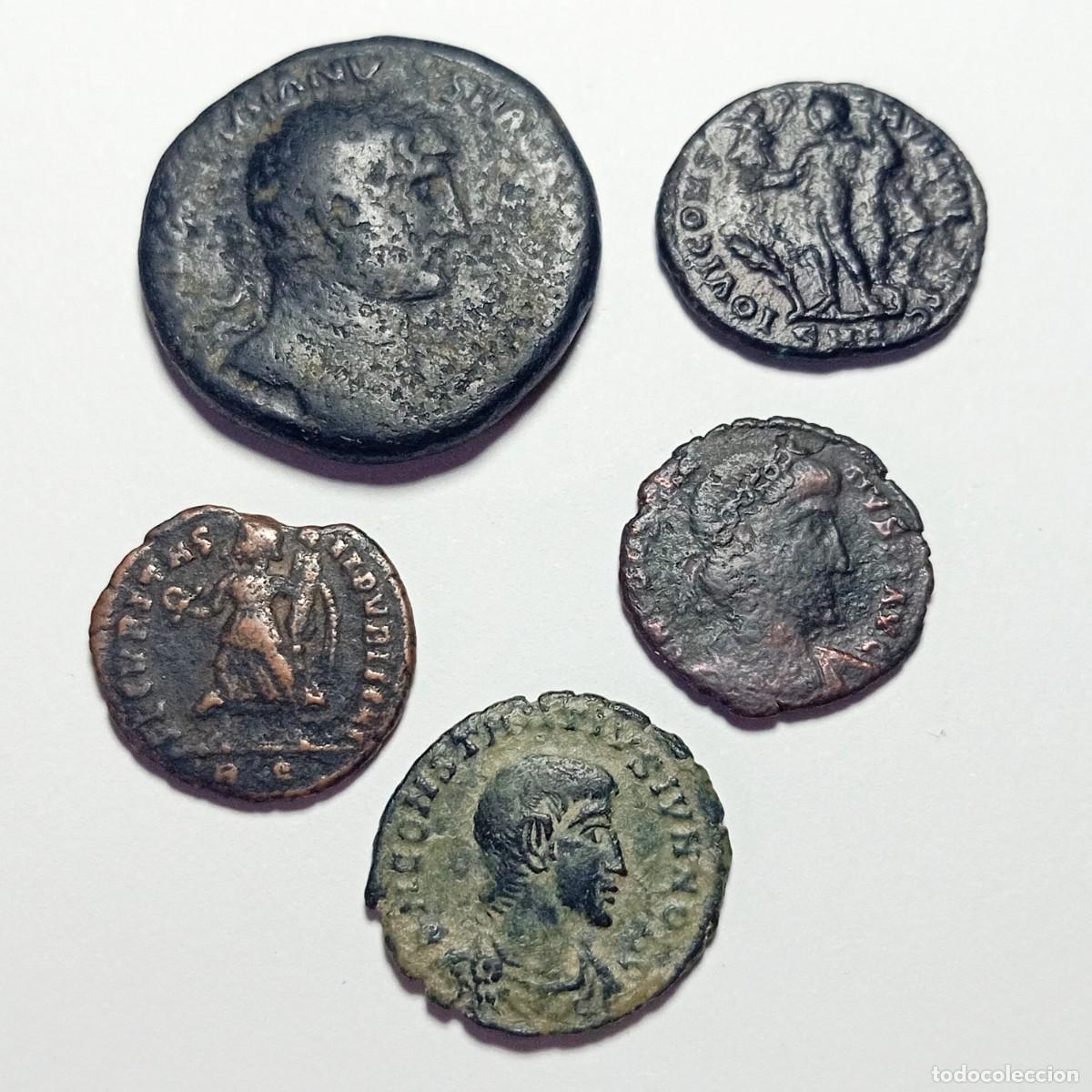 Monedas Imperio romano: ⚜️ BBG2 7. Lote 5 Monedas Romanas Adriano Licinio Valente Constancio As Follis Bronce Numism&aacute;tica