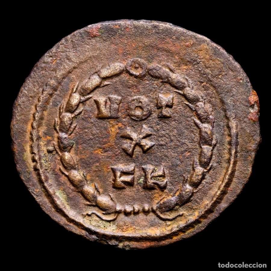 Monedas Imperio romano: Constancio I Cesar (293-305) follis radiado, Cartago VOT X FK