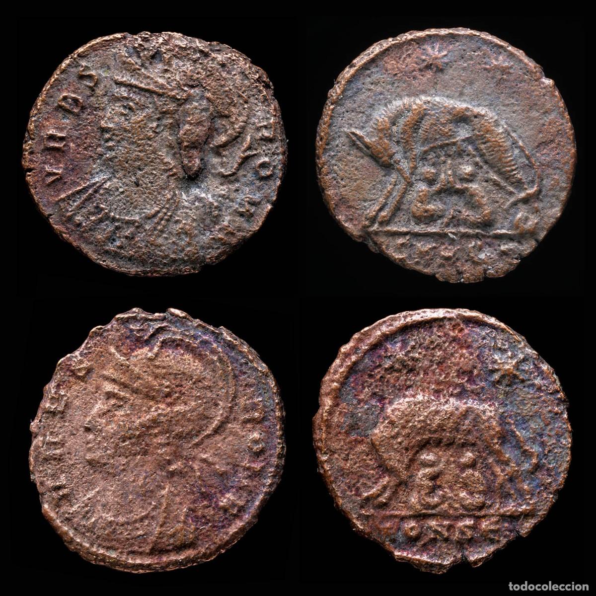 Monedas Imperio romano: Constantine I Commemorative Series - VRBS ROMA, Nicomedia and Contantinople - 2 Coins Lot.
