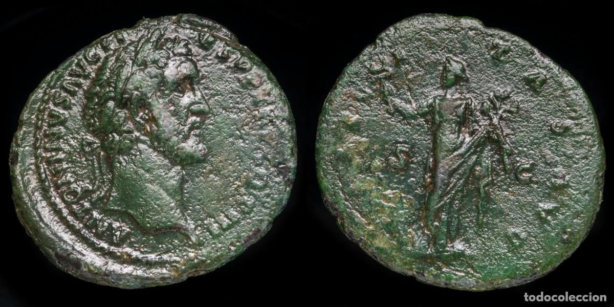 Monedas Imperio romano: Antoninus Pius As - FELICITAS AVG - 29 mm / 9,88 gr.