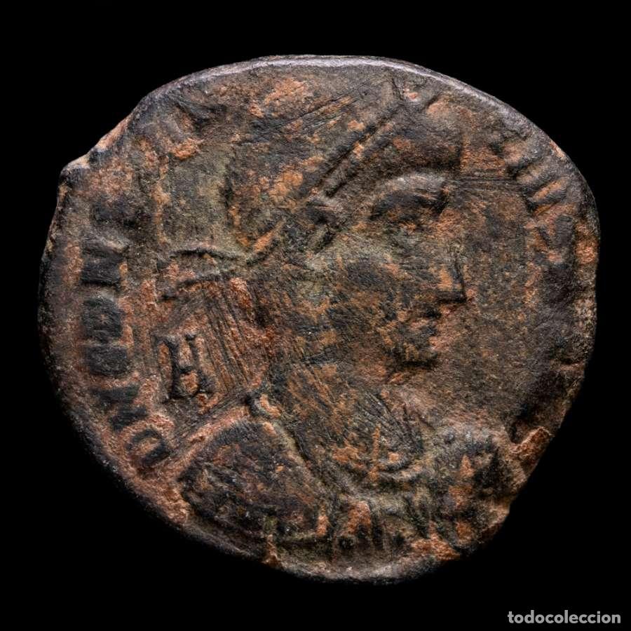 Monedas Imperio romano: Constantius II, bronze follis, Rome 350 A.D. Rare! GLORIA ROMANORVM