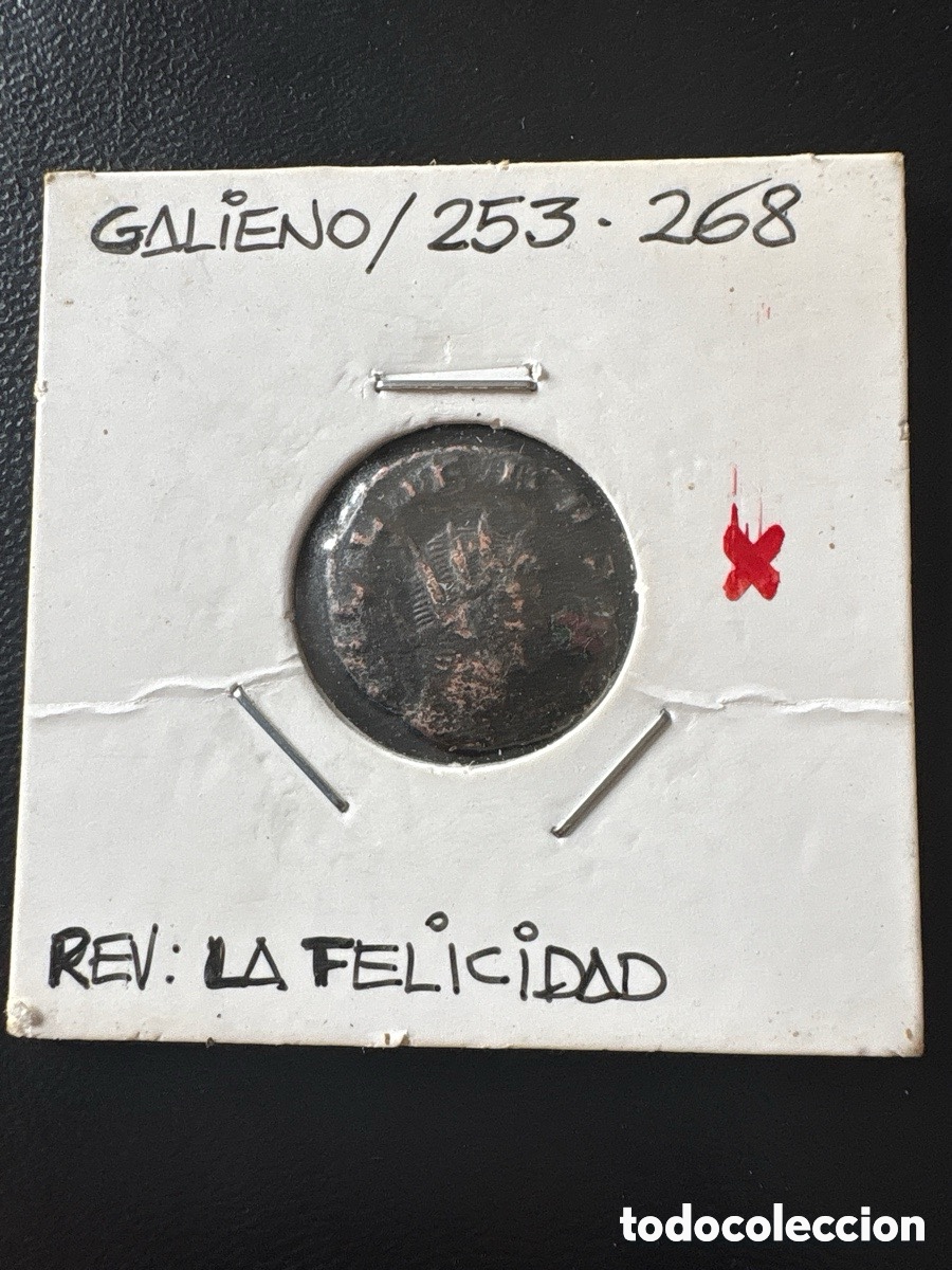 Roman Empire Coins: Moneda romana Galieno 253-268 La Felicidad (A3)