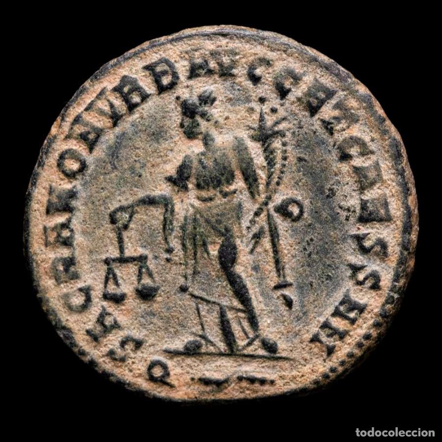 Monedas Imperio romano: Galerio como cesar, 293-305 dC. Roma, 300. Follis, SACRA MON. Bella