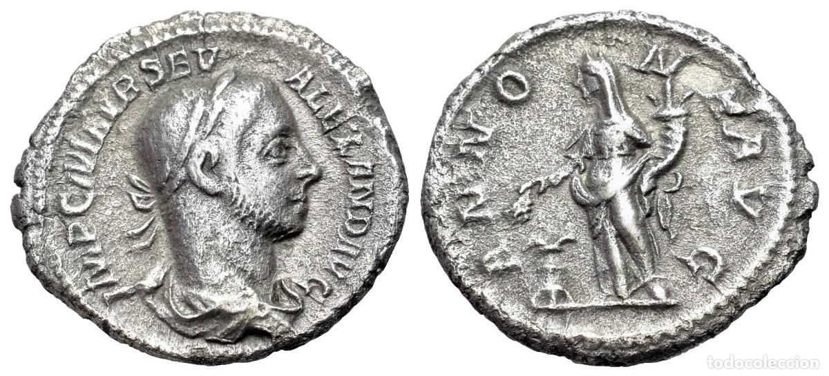 Monedas Imperio romano: Denarios romanos, 2 monedas, Alejandro Severo y Julia Mamaea