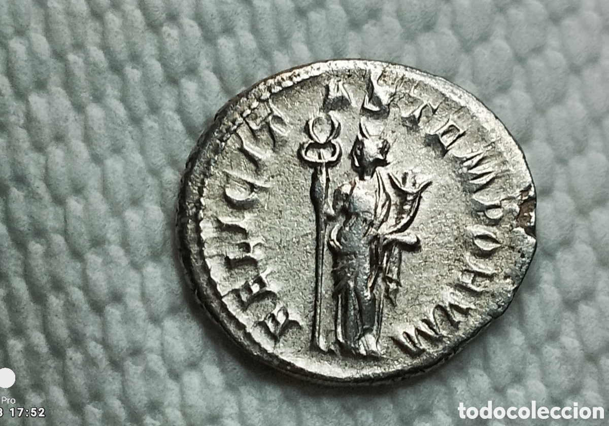 Monedas Imperio romano: Gordiano III (238-244). Antoniniano de plata (21,5 mm, 3,85 g, 12 h). Roma, 244 d. C.