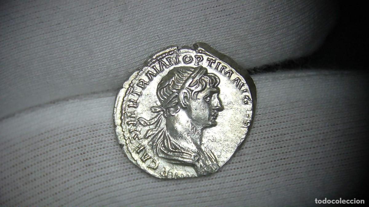 Monedas Imperio romano: Trajano Denario, ''PARTHICO P M TR P COS VI PP SPQR'' EBC