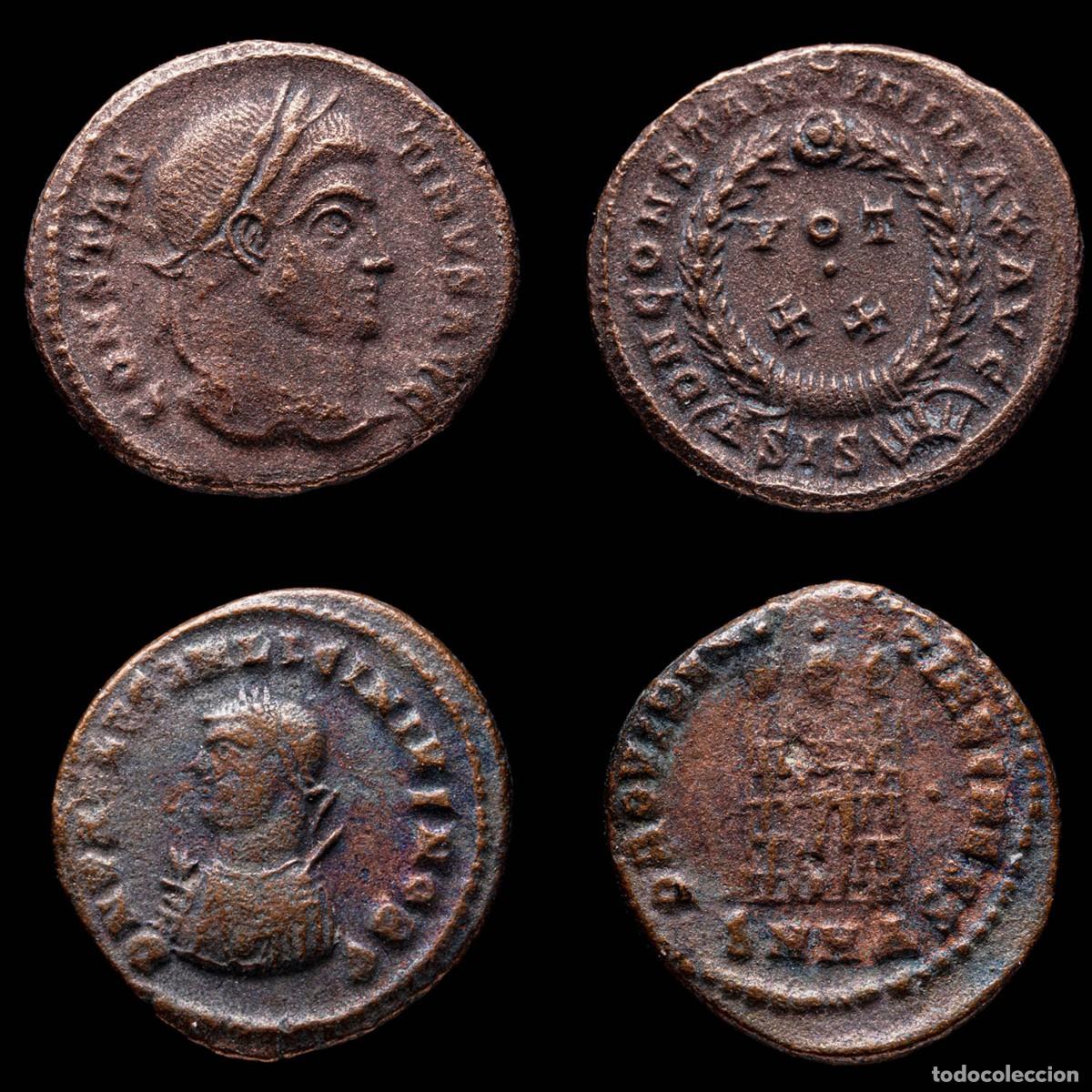 Monedas Imperio romano: Constantine I & Licinius II - VOT XX, Siscia / PROVIDENTIAE CAESS, Heraclea - 2 Coins Lot.