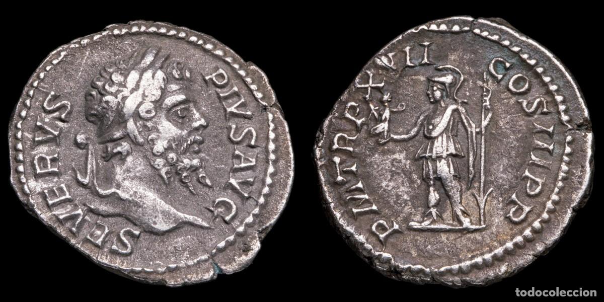 Monedas Imperio romano: Septimius Severus Denarius - P M TR P XIII COS III PP - 19 mm / 2,08 gr.