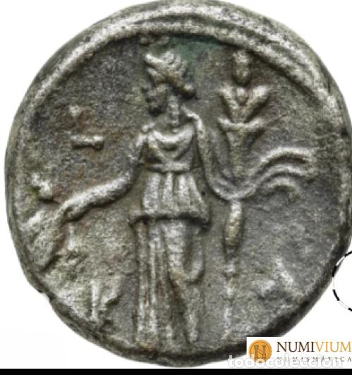 Monedas Imperio romano: ADRIANO (117-138 d.C.). Egipto. Alejandr&iacute;a. Tetradracma de Bronce. 136/7 d.C. Demeter. MBC