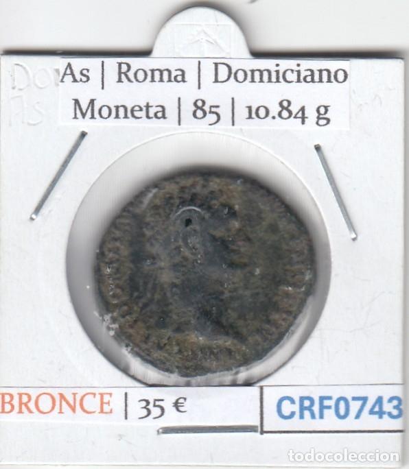 Monedas Imperio romano: CRF0743 MONEDA ROMANA AS ROMA DOMICIANO MONETA 85