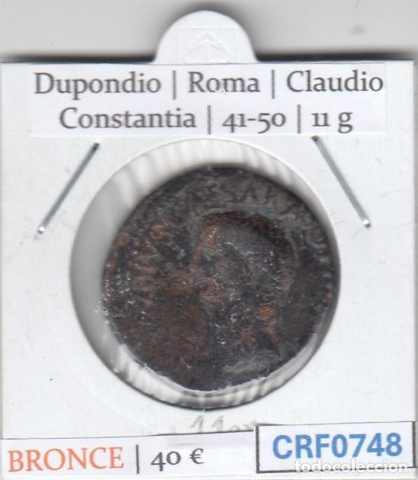 Monedas Imperio romano: CRF0748 MONEDA ROMANA DUPONDIO ROMA CLAUDIO CONSTANTIA 41-50