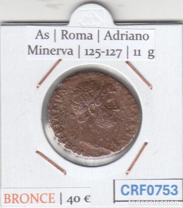 Monedas Imperio romano: CRF0753 MONEDA ROMANA AS ROMA ADRIANO MINERVA 125-127
