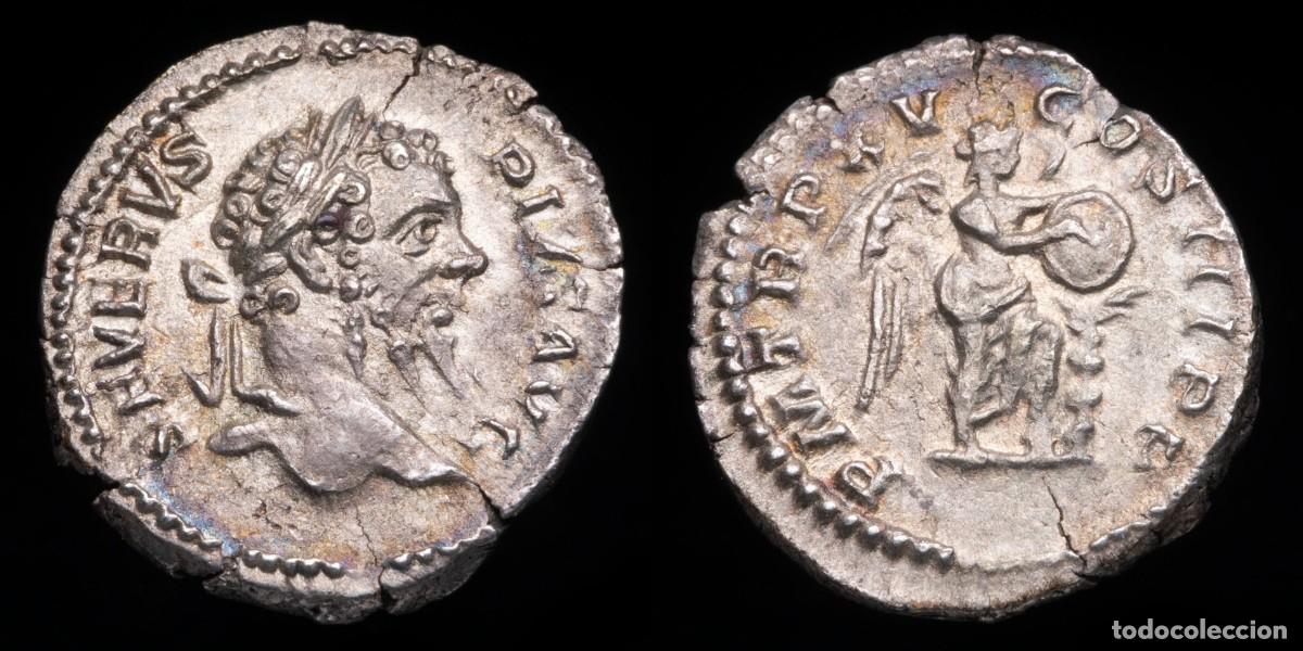 Monedas Imperio romano: Septimius Severus Denarius - M TR P XV COS III PP - 20 mm / 2,21 gr.