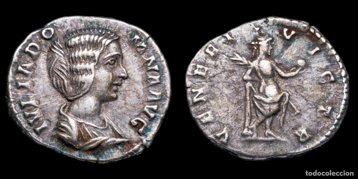 Monedas Imperio romano: Julia Domna Denarius - VENERI VICTR - 18 mm / 3,45 gr.