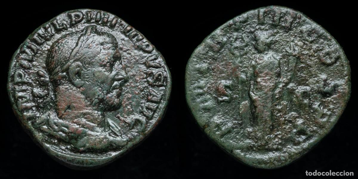 Monedas Imperio romano: Philip I Sestertius - P M TR P III COS PP SC - 28 mm / 20,29 gr.