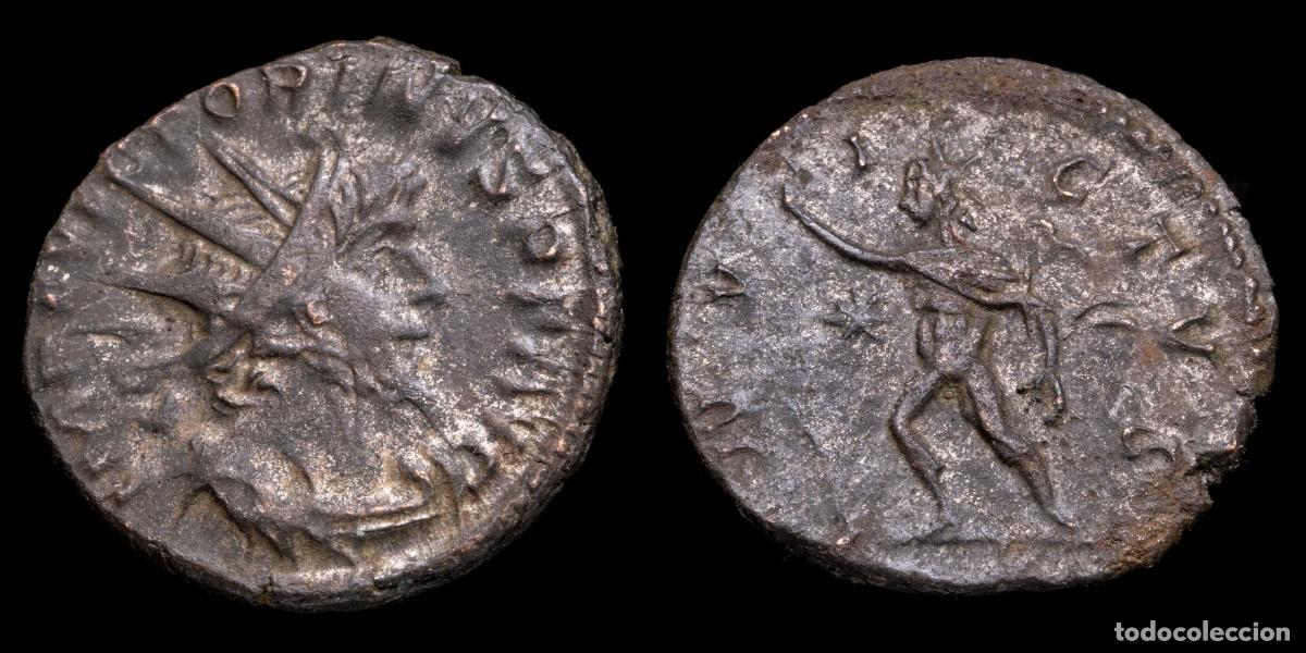 Monedas Imperio romano: Victorinus Antoninianus - INVICTVS, Treveri - 19 mm / 3,58 gr.
