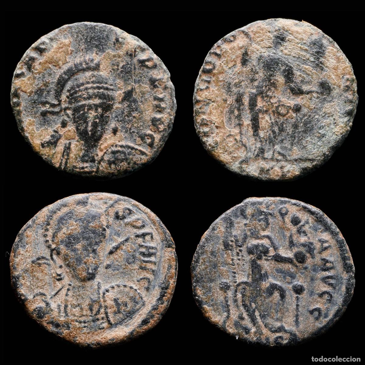 Monedas Imperio romano: Theodosius II - CONCORDIA AVGGG, 2 Coins Lot.