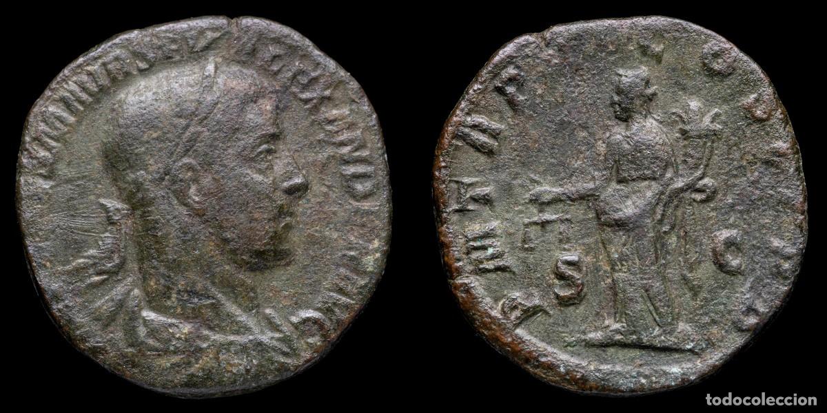 Monedas Imperio romano: Severus Alexander Sestertius - PM TRP VI COS II PP - 29 mm / 15,78 gr.