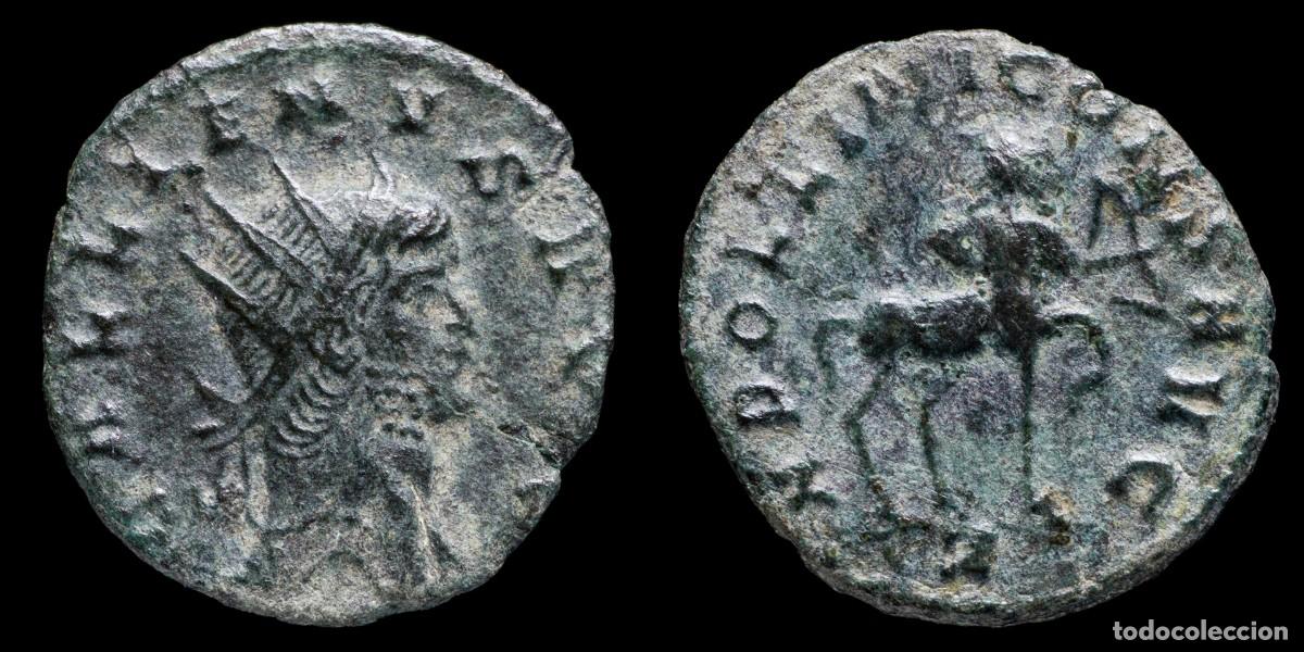 Monedas Imperio romano: Gallienus Antoninianus - APOLLINI CONS AVG, Rome - 20 mm / 2,19 gr.