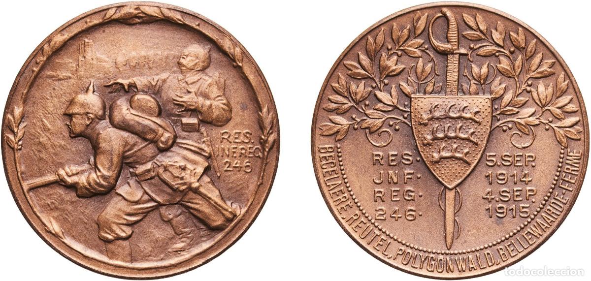 Monedas Imperio romano: Medal - W&uuml;rttemberg Reserve Infantry Regiment 246 and its battles at Becelaere, Reutel, Polygonwald