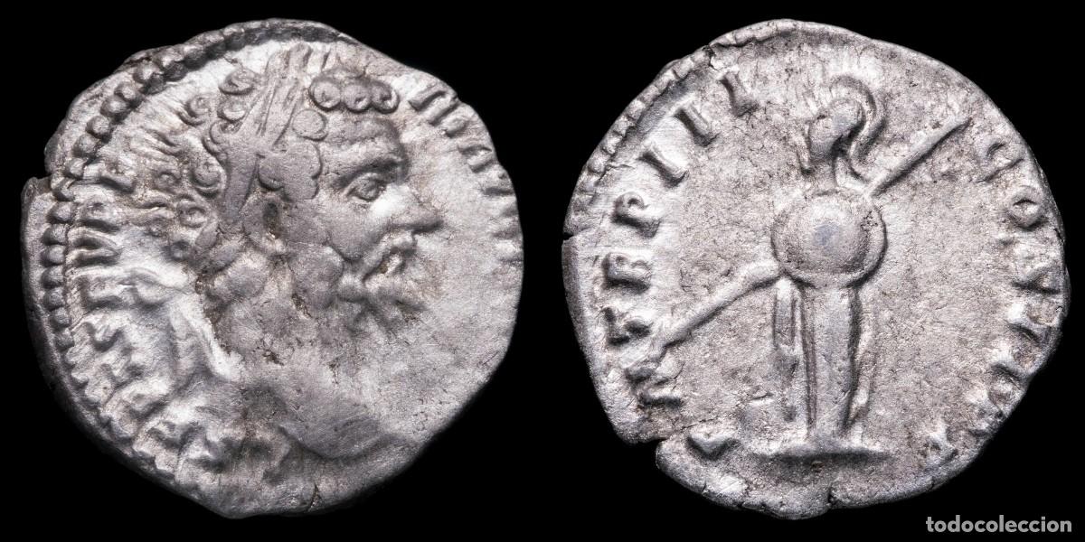 Monedas Imperio romano: Septimius Severus Denarius - PM TR P III COS II PP - 18 mm / 2,36 gr.