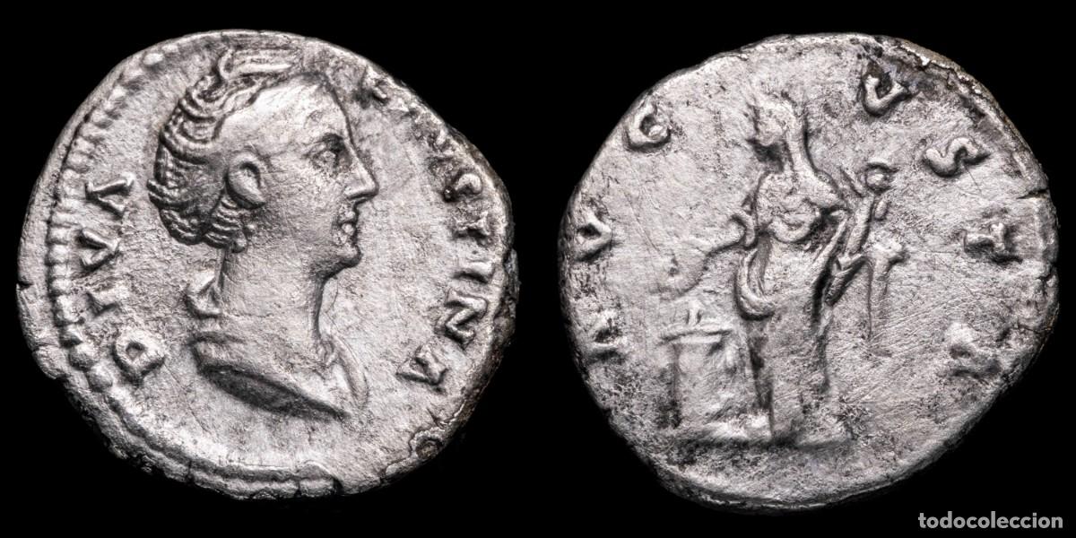 Monedas Imperio romano: Diva Faustina I Denarius - AVGVSTA - 17 mm / 3,15 gr.