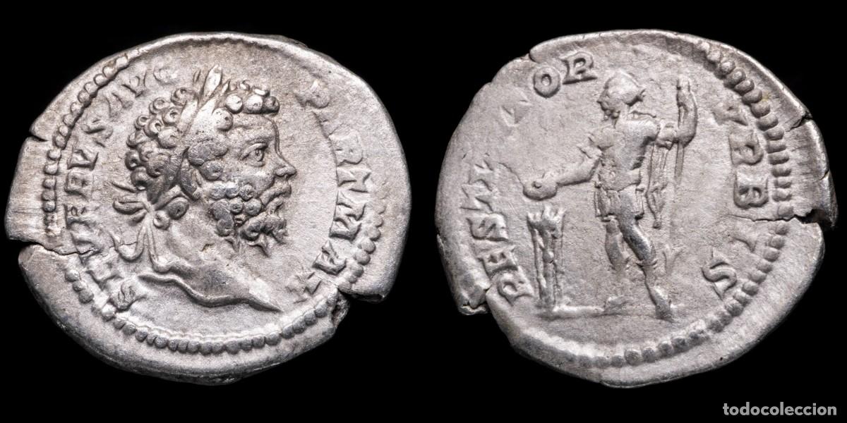 Monedas Imperio romano: Septimius Severus Denarius - RESTITVTOR VRBIS - 20 mm / 3,10 gr.