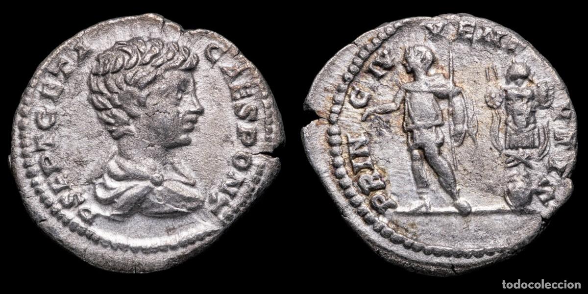 Monedas Imperio romano: Geta Denarius - PRINC IVVENTVTIS - 19 mm / 3,18 gr.
