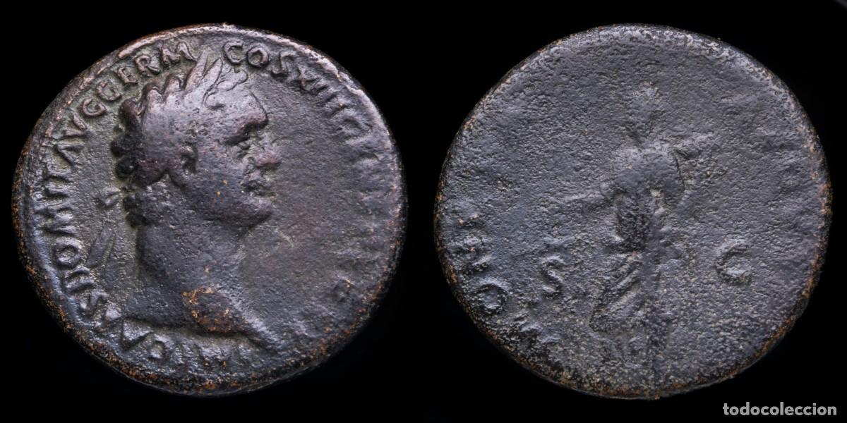 Monedas Imperio romano: Domitian As - MONETA AVGVSTI SC - 28 mm / 9,24 gr.