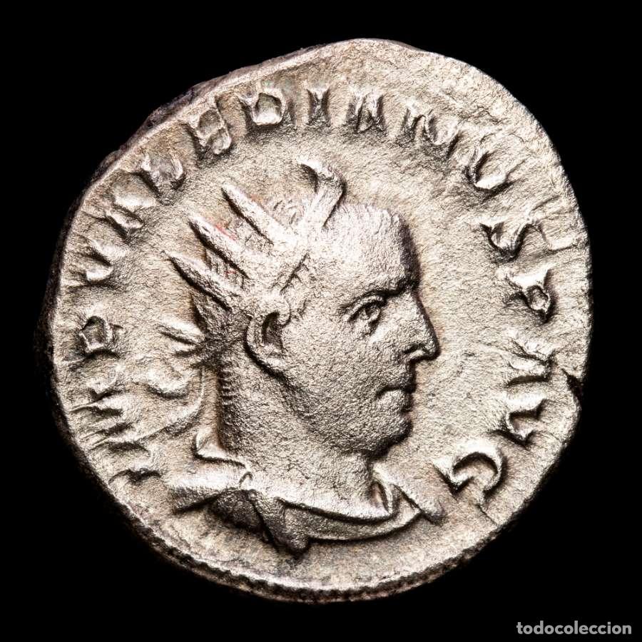 Monedas Imperio romano: Valeriano I (253-260 dC) Antoniniano, Milan. SALVS AVGG