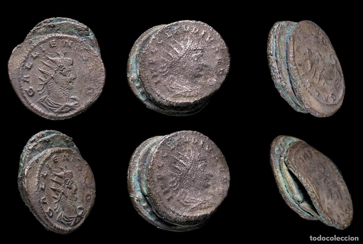 Monedas Imperio romano: Conglomerate of Antoninians, several emperors (Gallien, Claudius...