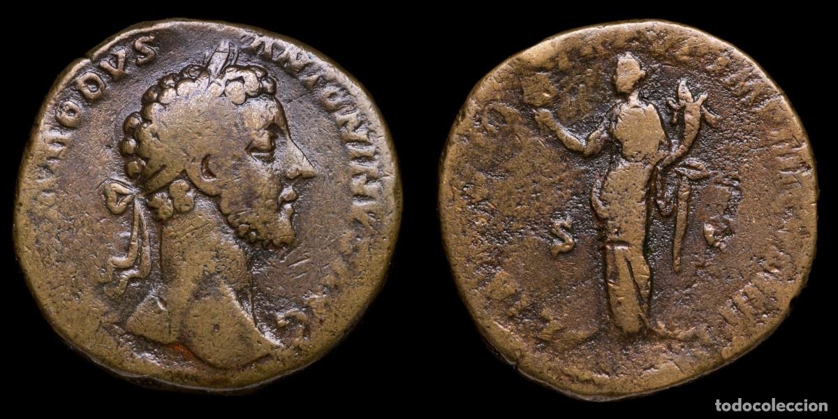 Monedas Imperio romano: Commodus Sestertius - EL AVG TR P VI IMP IIII COS III P P SC - 32 mm / 23,75 gr.
