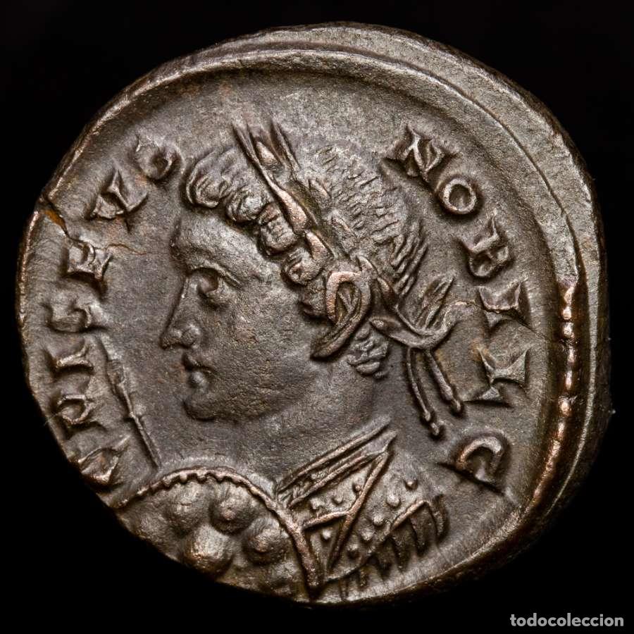 Monedas Imperio romano: Crispo Cesar Follis de Londres - BEATA TRANQUILITAS F-B / PLON