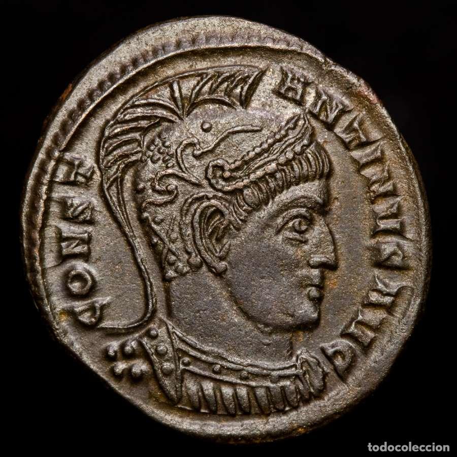 Monedas Imperio romano: Constantino I. &AElig; Follis - VIRTVS EXERCIT P✩T Ticinum. (284)