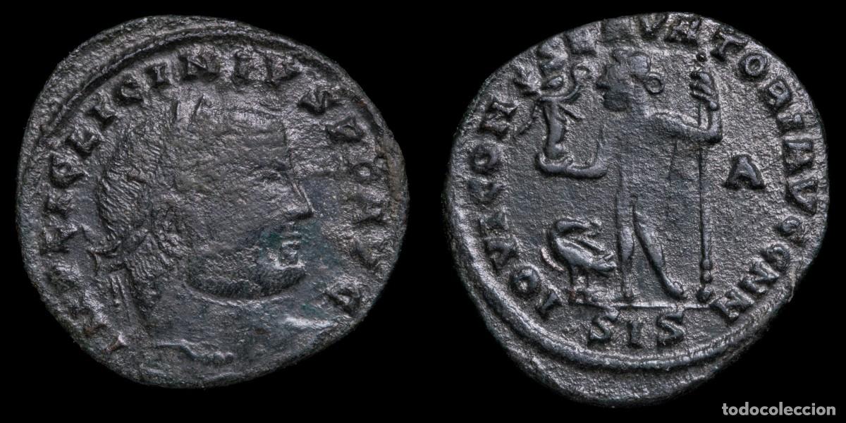 Monedas Imperio romano: Licinius I Follis - IOVI CONSERVATORI AVGG NN, Siscia - 23 mm / 3,07 gr.Obv: IMP LIC LICINIVS P F AV