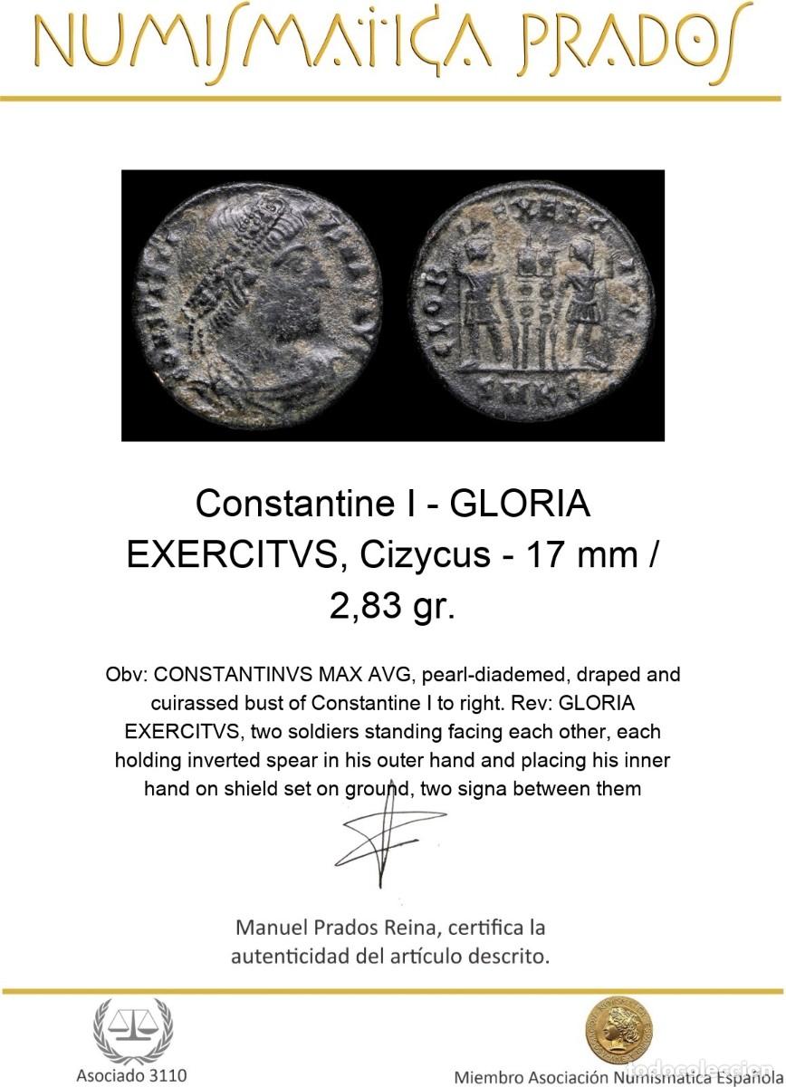 Monedas Imperio romano: Constantine I - GLORIA EXERCITVS, Cizycus - 17 mm / 2,83 gr. - Foto 2