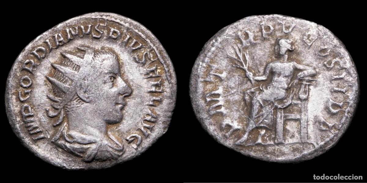 Monedas Imperio romano: Gordian III Antoninianus - PM TR P IIII COS II PP - 22 mm / 4,23 gr.